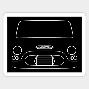 Morris J4 van outline graphic (white) Sticker